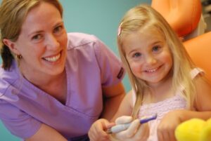 Happy Girl At The Dentist